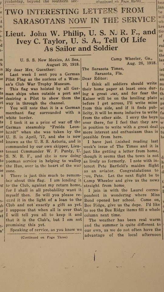 Fig. 3 Sarasota-Times, September 5, 1918.